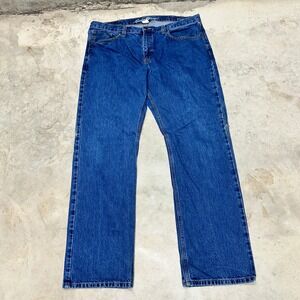 Eddie Bauer Mens 38x32 Straight Fit Blue‎ Denim Jeans Made in Mexico Cotton